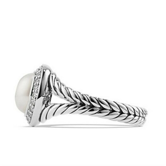 Silver Filled Size 10 Ring White Pearl - Picture 3 of 4